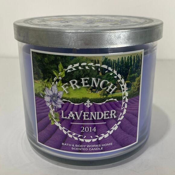 Unburned Bath & Body Works Home French Lavender Provence 2014 3 Wick Candle - Picture 1 of 6